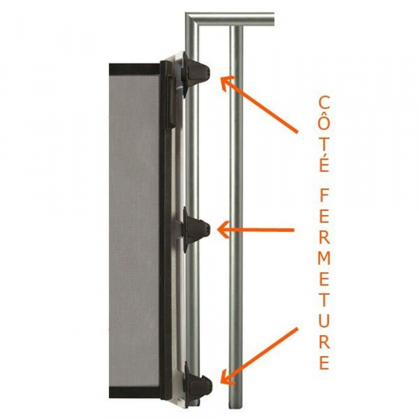 Kit d'installation rampe côté fermeture kiddy guard noir Lascal