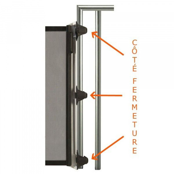 Kit d'installation rampe côté fermeture kiddy guard blanc Lascal