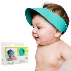Bonnet de bain bébé réglable en silicone kap, bleu Bbluv