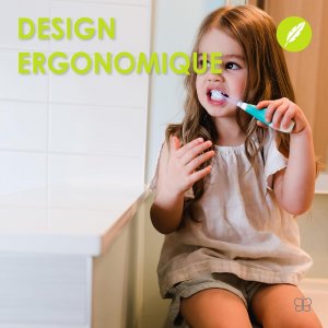 Brosse à dents électrique bébé à vibrations douces avec led de 0 à 18 mois Bbluv
