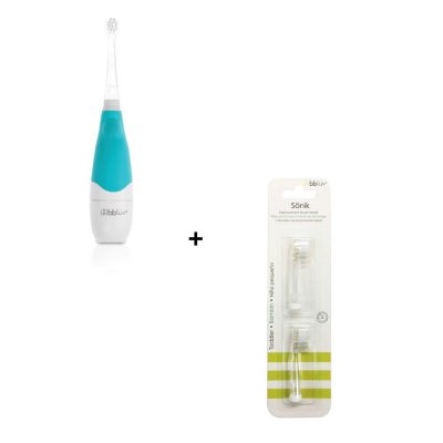 Brosse à dents électrique bébé et 2 têtes de remplacement - sonïk