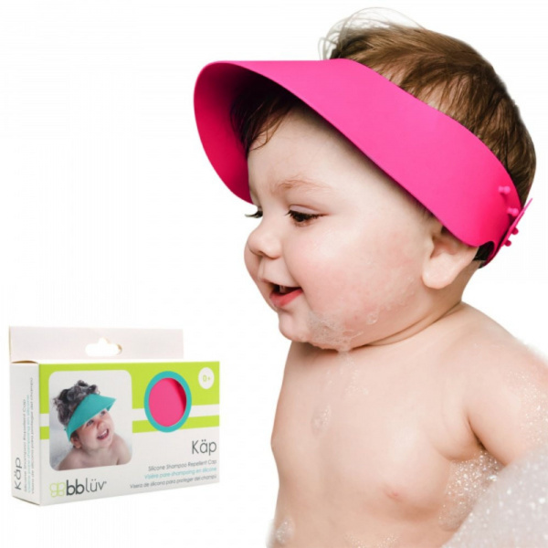 Bonnet de bain bébé réglable en silicone kap, rose Bbluv