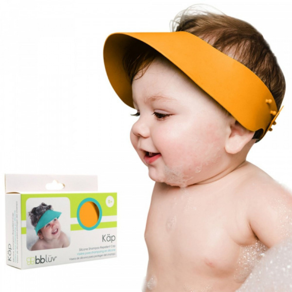 Bonnet de bain bébé réglable en silicone kap, orange Bbluv