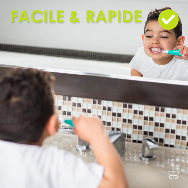 Brosse à dents électrique bébé à vibrations douces avec led de 0 à 18 mois Bbluv