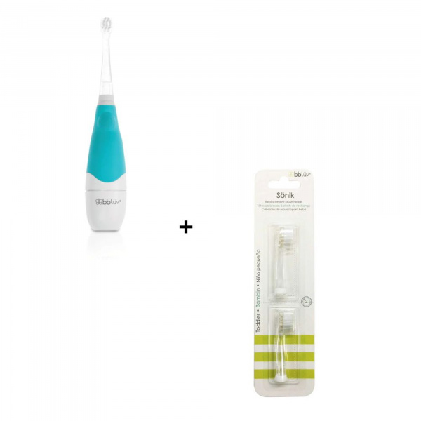 Brosse à dents électrique bébé et 2 têtes de remplacement - sonïk Bbluv