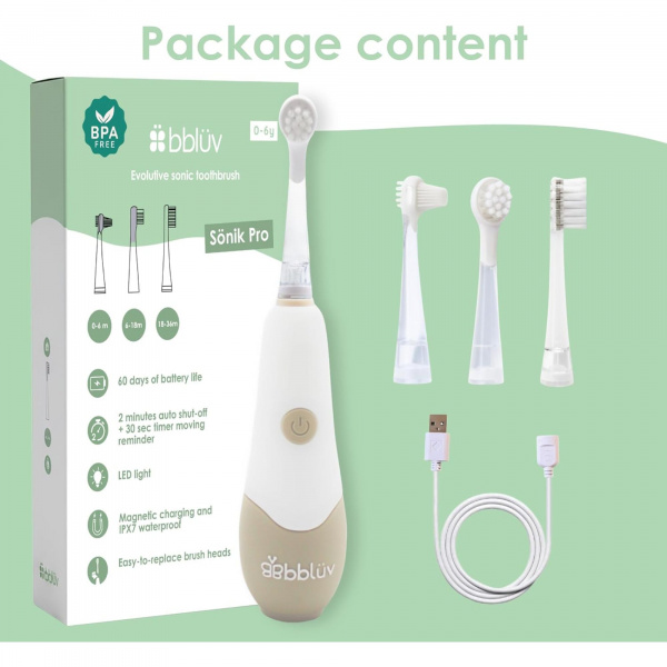 Brosse à dents électrique rechargeable enfant sönik pro Bbluv