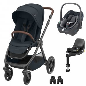 Poussette duo oxford + siège auto pebble 360 essential graphite + base familyfix 360 Maxi-cosi