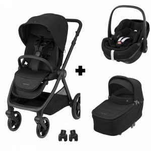 Poussette trio oxford + siège auto pebble 360 pro 2 + nacelle sense twillic black Maxi-cosi