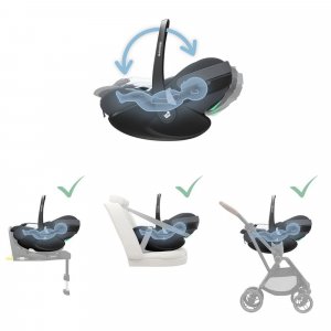 Poussette trio oxford + siège auto pebble 360 pro 2 + nacelle sense twillic black Maxi-cosi