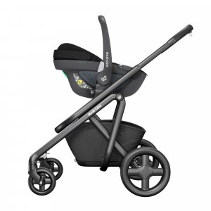 Poussette duo leona² graphite + siège auto pebble 360 essential black + base familyfix 360 Maxi-cosi