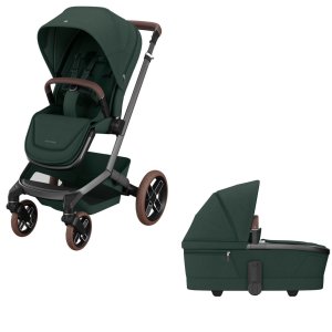 Poussette duo fame + nacelle twillic green Maxi-cosi
