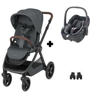 Poussette duo oxford twillic graphite + siège auto i-size pebble 360 essential graphite Maxi-cosi