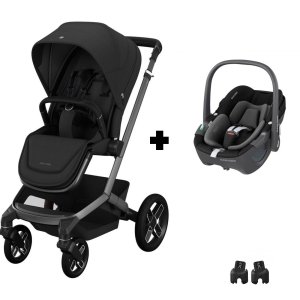 Poussette duo fame + siège auto pebble 360 black Maxi-cosi