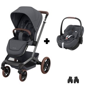 Poussette duo fame + siège auto pebble pro 2 graphite Maxi-cosi