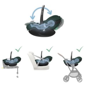Poussette duo leona 2 + siège auto pebble 360 pro 2 twillic green Maxi-cosi