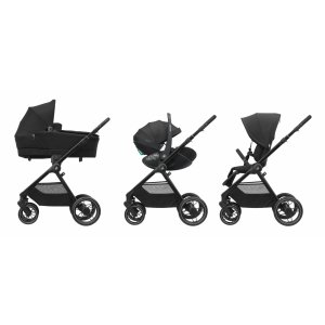 Poussette duo oxford twillic black + siège auto i-size pebble 360 essential black Maxi-cosi
