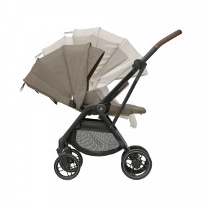 Poussette trio leona 2 truffle + siège auto pebble 360 black + nacelle sense truffle Maxi-cosi