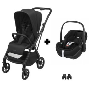 Poussette duo leona 2 + siège auto pebble 360 twillic black Maxi-cosi