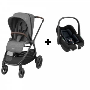 Poussette duo street + siège auto pebble s i-size tonal graphite Maxi-cosi