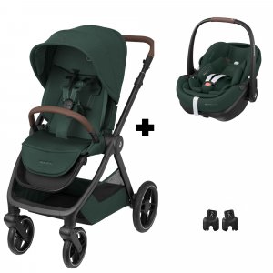 Poussette duo oxford twillic green + siège auto pebble 360 pro2 i-size twillic green Maxi-cosi
