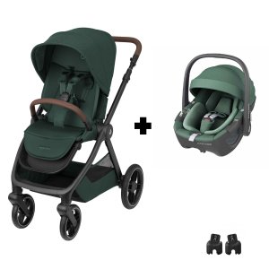 Poussette duo oxford + siège auto pebble 360 twillic green Maxi-cosi