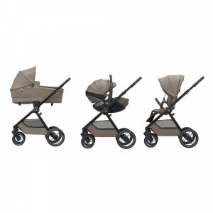 Poussette duo oxford + siège auto pebble 360 pro 2 twillic truffle + base familyfix 360 pro Maxi-cosi