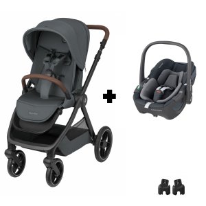 Poussette duo oxford + siège auto pebble 360 twillic graphite Maxi-cosi