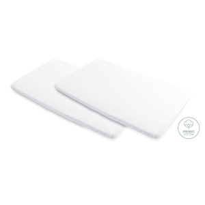 Lot de 2 draps housse pour lit parapluie iris 2 /calao blanc Maxi-cosi