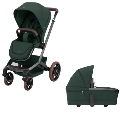 Poussette duo fame + nacelle twillic green