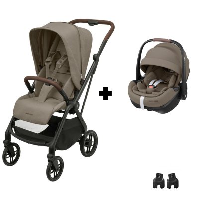 Poussette duo leona 2 + siège auto pebble 360 pro 2 twillic truffle