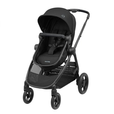 Poussette trio zelia 3 essential black + siège auto cabriofix i-size + nacelle