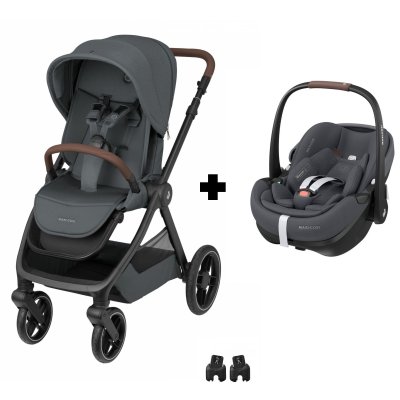 Poussette duo oxford + siège auto pebble 360 pro 2 twillic graphite