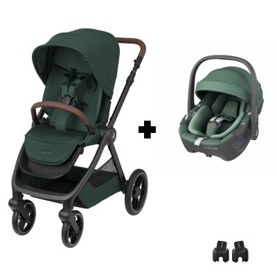 Poussette duo oxford + siège auto pebble 360 twillic green