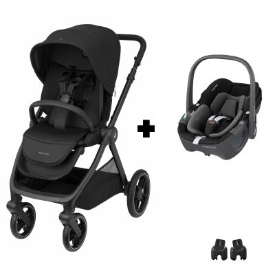 Poussette duo oxford + siège auto pebble 360 twillic black