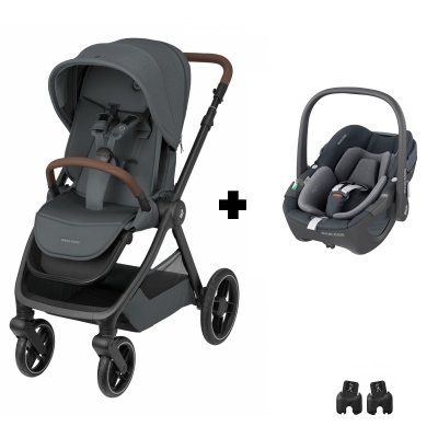 Poussette duo oxford + siège auto pebble 360 twillic graphite