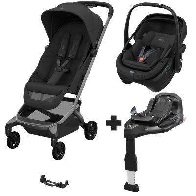 Poussette trio fame cabin + siège auto coral slide pro + base slide pro onyx black