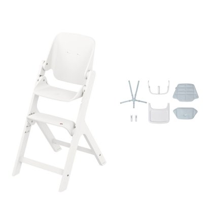 Chaise haute évolutive nesta white + kit enfant