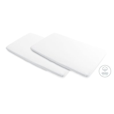 Lot de 2 draps housse pour lit parapluie iris 2 /calao blanc