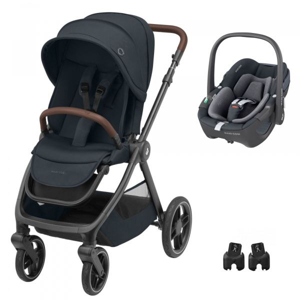 Poussette duo oxford + siège auto pebble 360 essential graphite Maxi-cosi
