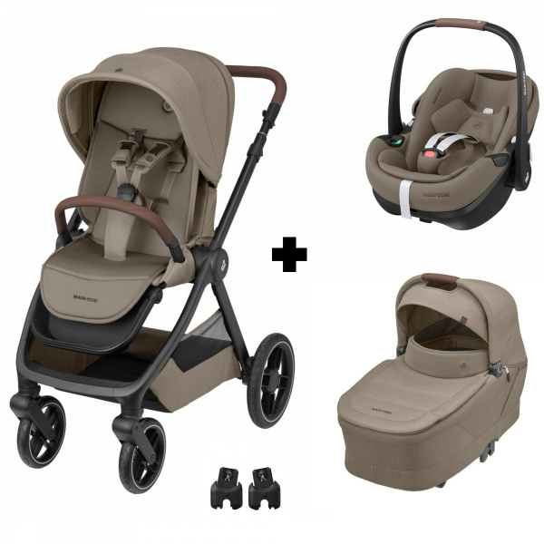 Poussette trio oxford + siège auto pebble 360 pro 2 + nacelle sense twillic truffle Maxi-cosi