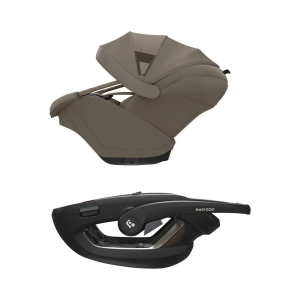 Siège auto coral slide pro oak truffle avec base Maxi-cosi