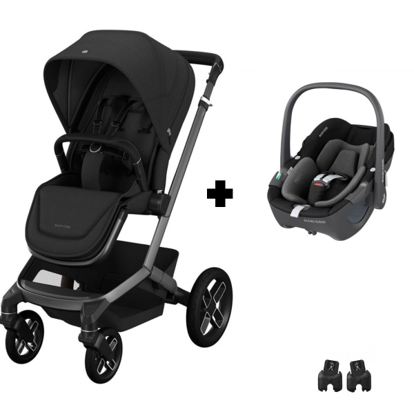 Poussette duo fame + siège auto pebble 360 black Maxi-cosi