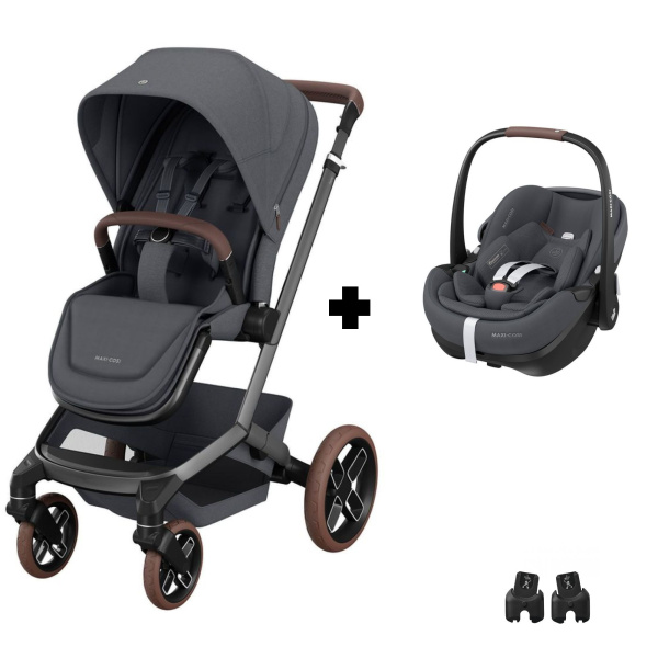 Poussette duo fame + siège auto pebble pro 2 graphite Maxi-cosi