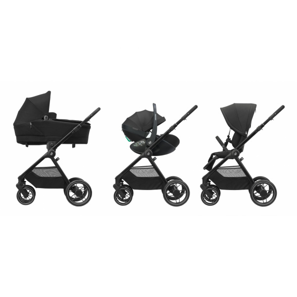 Poussette duo oxford twillic black + siège auto i-size pebble 360 essential black Maxi-cosi