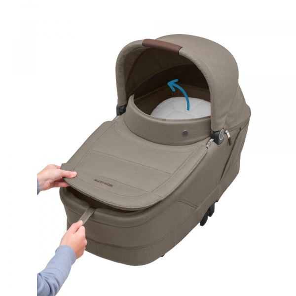 Poussette trio leona 2 truffle + siège auto pebble 360 black + nacelle sense truffle Maxi-cosi
