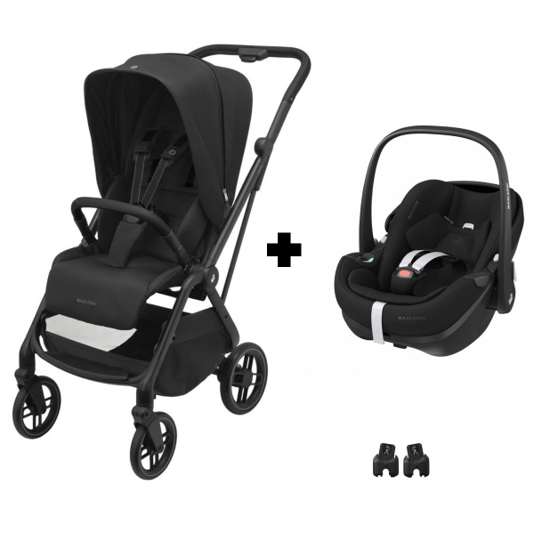 Poussette duo leona 2 + siège auto pebble 360 twillic black Maxi-cosi