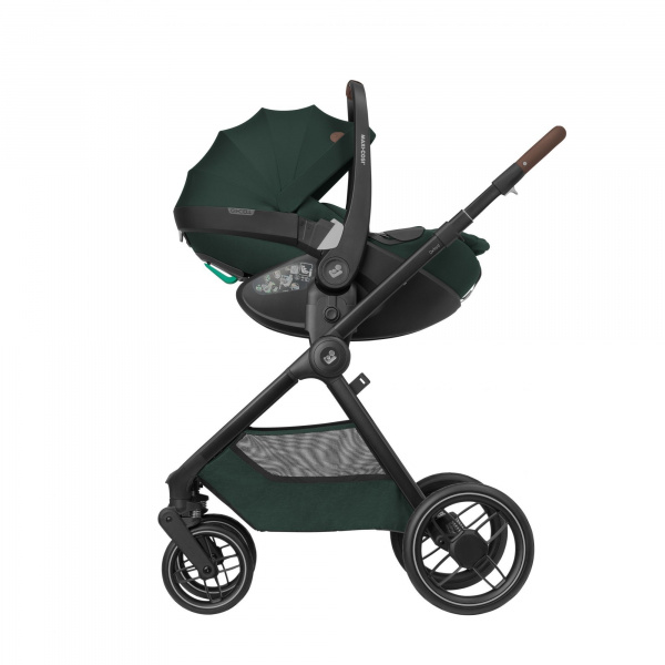 Poussette trio oxford + siège auto pebble 360 pro 2 + nacelle sense twillic green + base familyfix 360 pro Maxi-cosi