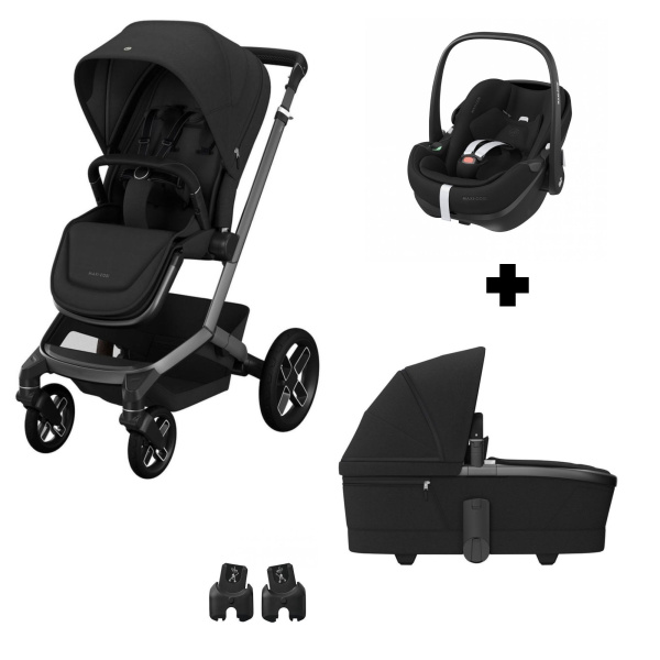 Poussette trio fame + siège auto pebble 360 pro 2 + nacelle fame black Maxi-cosi