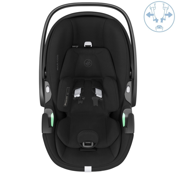 Poussette trio fame + siège auto pebble 360 pro 2 + nacelle fame black Maxi-cosi
