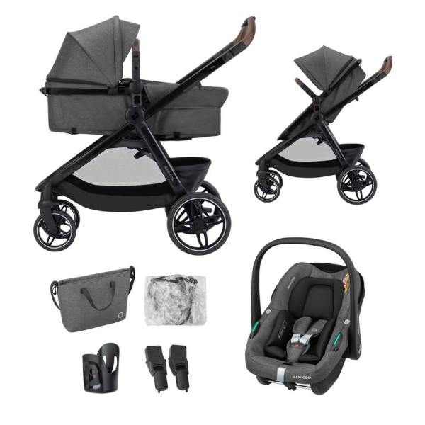 Poussette trio 3 en 1 zelia s dark grey Maxi-cosi